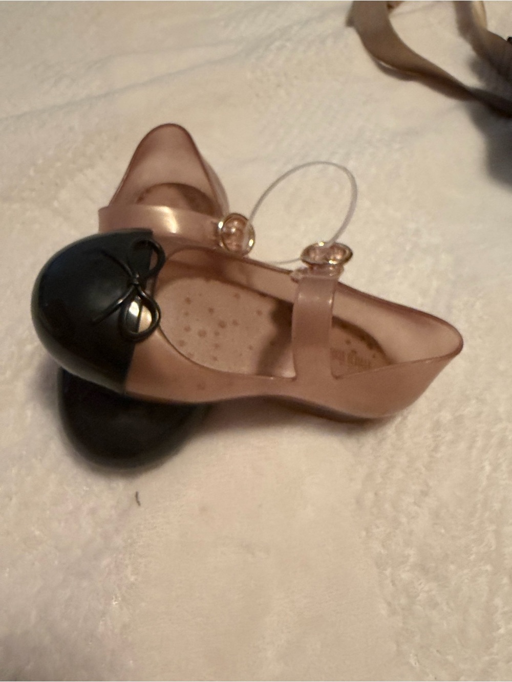 Girls Two-Tone Mary Jane Shoes in Nude and Black